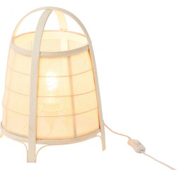 J-line - Lamp Rya Katoen/bamboe Wit Small - 26x26x35cm