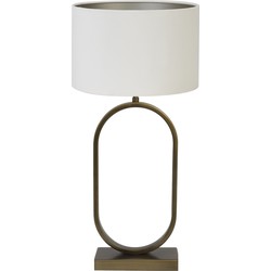 Tafellamp Jamiri/Velours - Ant, Brons/Off white - Ø30x67cm