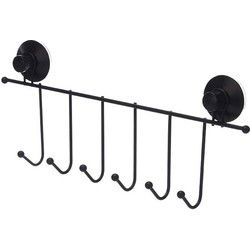 Berilo kapstok/badkamerrekje - met 6 ophanghaken - B39 x H16 cm - Douche- en badrekjes