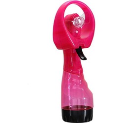 Gerimport waterspray ventilator - 1x stuks - roze - 27 cm - verkoeling in de zomer - Ventilatoren