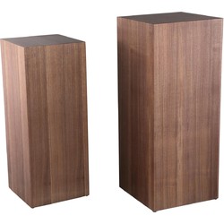 PTMD Zuil Tiess - 35x35x85 cm - Hout - Naturel - Set van 2