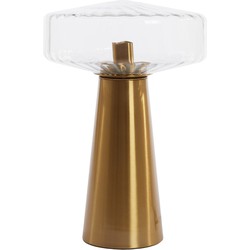 Tafellamp Pleat - Glas/Goud - Ø30cm