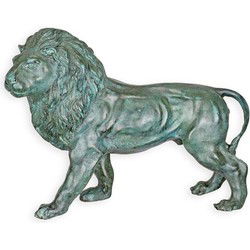 A BRONZE SCULPTURE OF A LION