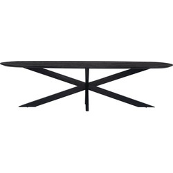 Eettafel Zwart Mangohout - 300x100x70cm - Diamond