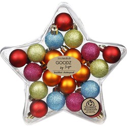 Inge Christmas Goods Kerstballen gekleurd - 12x - kunststof - 3cm - Kerstbal