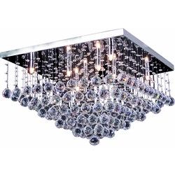 Plafonniere kristal chroom LED G9x8 600x600mm