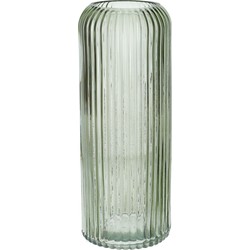 Bellatio Design Bloemenvaas - lichtgroen - transparant glas - D10 x H25 cm - Vazen