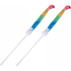 Plumeau/duster - 2x - uitschuifbaar - synthetisch - gekleurd - 78-103 cm - plumeaus