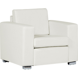 Beliani HELSINKI - Fauteuil-Wit-Leer