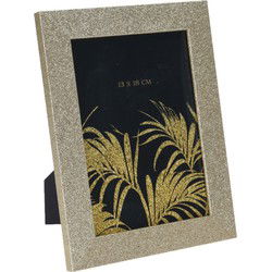 Fotolijstje - goudkleurig - glitter - hout - foto van 13 x 18 cm - Fotolijsten