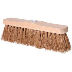 Buemag Buiten bezemkop - FSC hout - schroefdraad - 29 cm - kokosnoot vezels - bruin - straatbezem - Bezem