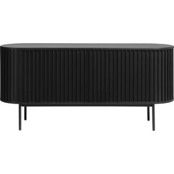 Dressoir Zwart - 45x160x73cm - Eikenhout - Dressoir Siena