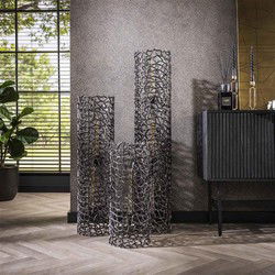Vloerlamp Cilinder - Zwart Aluminium - 25x25x92cm