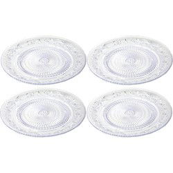 PlasticForte Onbreekbare Dinerborden - 6x - kunststof - kristal stijl - transparant - 31 cm - Campingborden