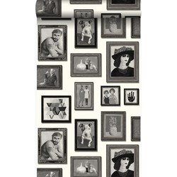 Origin Wallcoverings behang schilderijen zwart en wit - 53 cm x 10,05 m - 347462