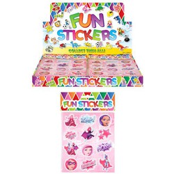 120 Stuks - Fun Stickers - Model Super Girls - In Display - Sticker - Uitdeelcadeautjes - Traktatie kinderen - Jongens - Meisjes