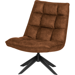 WOOOD Jouke Draaifauteuil - Kunstleer - Cognac - 97x70x85