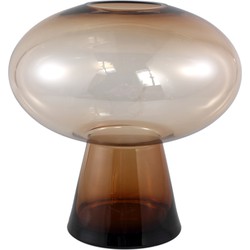 PTMD Minty Brown glass vase round on foot L