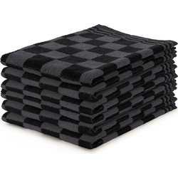 Ten Cate Keukendoeken Set Blok 50x50 - zwart - set van 6