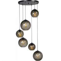 Nancy's Thurston Hanglamp 6-Lichts - Woonkamerlamp - Mat Zwart - Ø50 cm