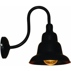 Wandlamp met kap vintage zwart 210mm diameter E27
