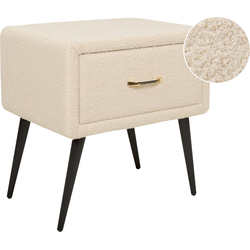 FLAYAT - Nachtkastje - Lichtbeige - Bouclé