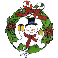Kerst decoratie stickers sneeuwpop plaatjes 30 cm - Feeststickers