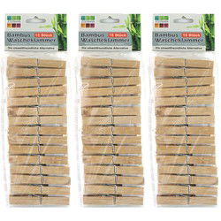 Jedermann wasknijpers - 45x - bamboe hout - 9,5 cm - Knijpers