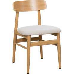 Eetkamerstoel Naturel Hout - 45x51x76cm - Zithoogte 47cm - Liza - Set van 2