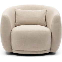 Riviera Maison Leonardo Swivel Armchair, chenille jacquard, glossy flax