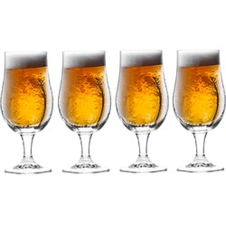 EH Bierglazen op voet - 4x - glas - 370 ml - speciaal bier - bierglas - Bierglazen