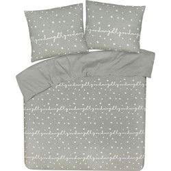 DoubleDry Dekbedovertrek My Design 100% katoen - Eenpersoons 140x200 cm + 1 Kussensloop - good night