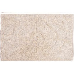 Badmat/badkamerkleed gebroken wit 80 x 50 cm rechthoekig - Badmatjes
