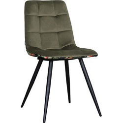 LABEL51 Eetkamerstoel Bistro - Multicolor - Fluweel - Black Frame