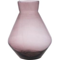 Hakbijl Glass Bloemenvaas Alexandra - transparant mauve - eco glas - D25 x H30 cm - Vazen