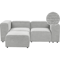 FALSTERBO - Modulaire tweezitsbank met ottomaan - Grijs - Corduroy