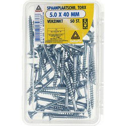 Spaanplaatschr. torx 5.0x40mm vz 50st