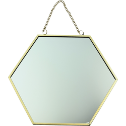 MISOU Hexagon Spiegel - Goud - 17x20 cm - Klein - Wandspiegel - Luxe - Accessoire