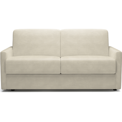 3-zitsbank in ivoorkleurig ribfluweel omvormbaar tot bed van 140x190 cm - GIULIA