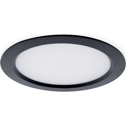 Groenovatie LED Paneel Plafondlamp 24W, Rond ⌀23cm, Warm Wit, Inbouw, Zwart