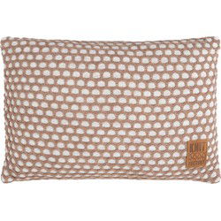 Knit Factory Mila Sierkussen - Beige/Marron - 60x40 cm - Inclusief kussenvulling