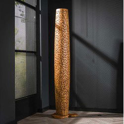 Vloerlamp Naturel Gerecycled Teakhout - 40x40x184cm