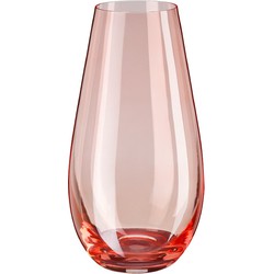 Inge Christmas goods Bloemenvaas New York - transparant roze - glas - H24 cm - Vazen
