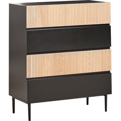 BLYTHE- Ladekast 4 lades - Zwart/Bruin - MDF