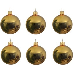 Decoris kerstballen - 6x st - goud - D8 cm - glas - Kerstbal