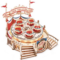 Robotime Tilt-A-Whirl 3D puzzel Theekopjesattractie DIY Miniatuur Knutselen