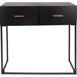 Clayre & Eef Sidetable  80x33x80 cm Zwart Ijzer Rechthoek Wandtafel