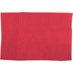 MSV Badkamerkleed/badmat voor op de vloer - rood - 60 x 90 cm - Microvezel - Badmatjes