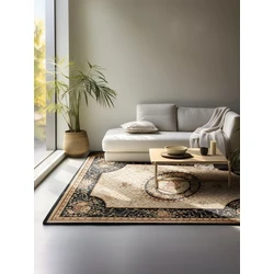 Klassiek vloerkleed - Herat Adraskan Zwart/Beige - 200 X 280 CM