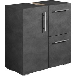 Badplaats Wastafel Onderkast Mars 60 x 30 x 60 cm - Donker Grijs - Badkamerkast – Staand Wastafelmeubel